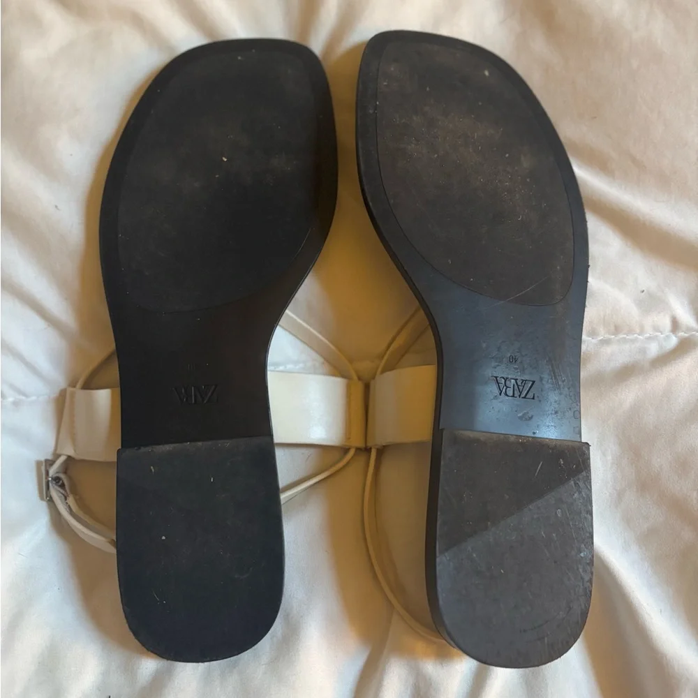 ZARA Women's Cream Sandals 9 - Picture 6 of 7
